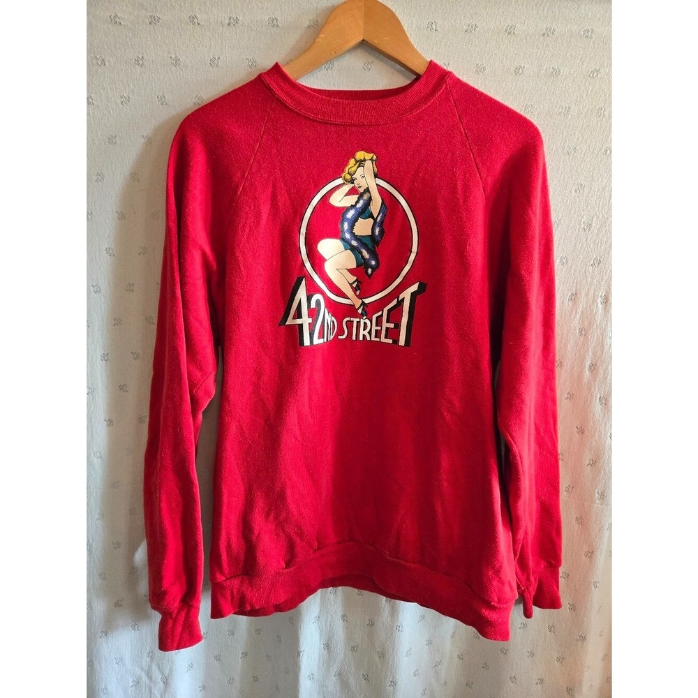 Jerzees "42nd Street" Broadway Red Crewneck Sweatshirt Size XL